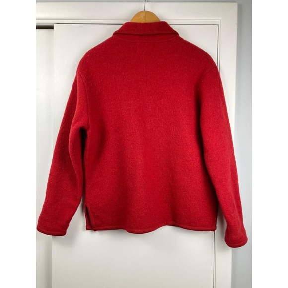 Vintage Tally Ho 100% Wool Red Cardigan Jacket Size S Cozy Ski - Picture 7 of 7